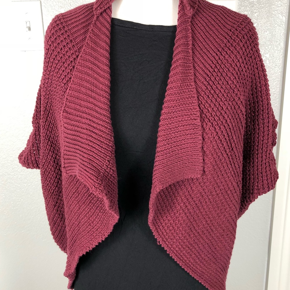 Forever 21 Burgandy Maroon Shawl Open Cardigan S
